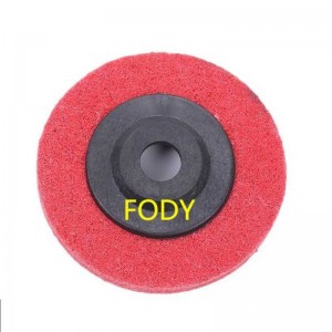 100mm 4 inch Red nylon wheel fiber wheel for stainless steel and aluminium surface grinding